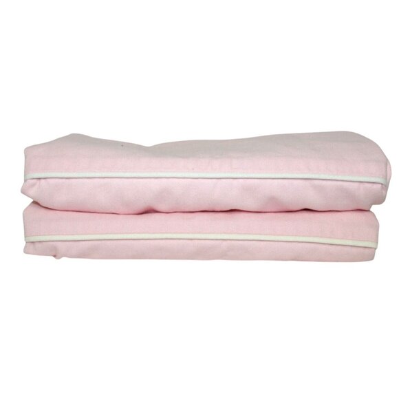 Pottery Barn Kids Girls Nursery 2 Pink Cotton Lined Valances 18x44 White Piping - Picture 2 of 8